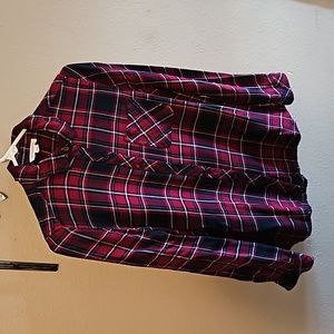 Women's plaid button up blouse, small